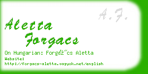 aletta forgacs business card